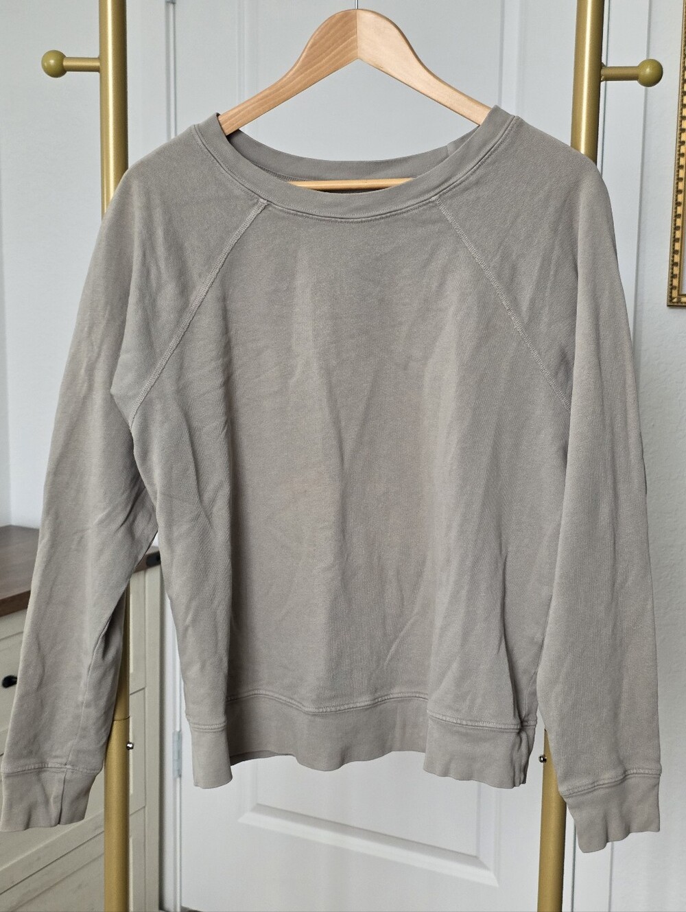 MATE The Label Organic Terry Sweatshirt, Gray, Large, Mate The Label Crewneck